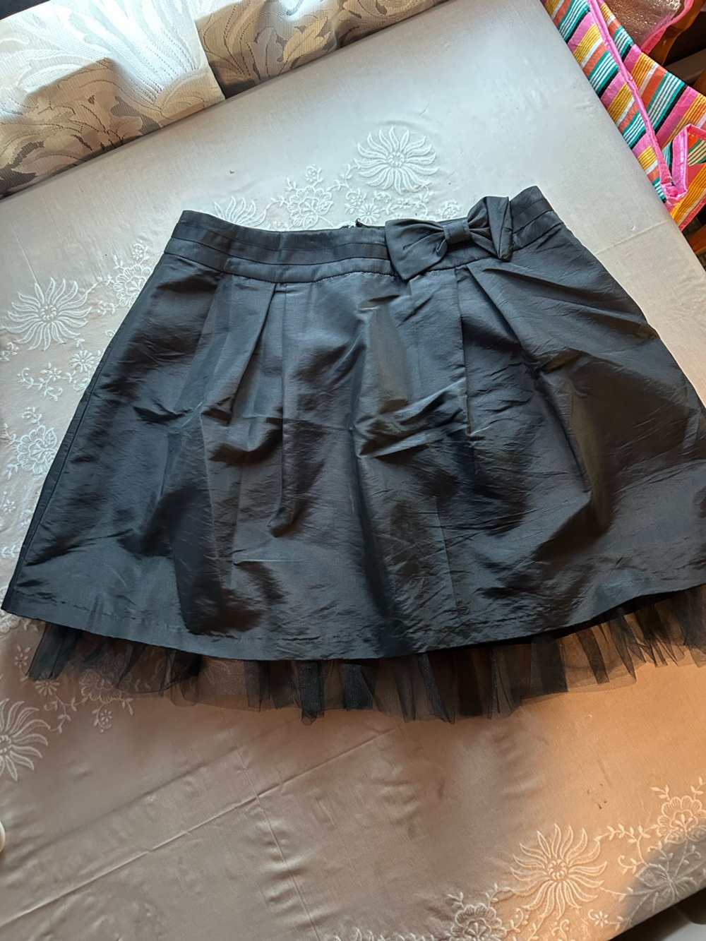 Candie's Black Mini Skirt with Tulle Hem